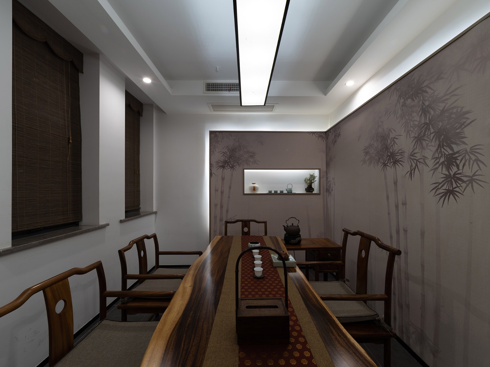 黄冈市灯光设计实景拍摄案例 |新中式茶室空间室内设计,日式风格，满满禅意,茶艺是一场回归心灵的旅行