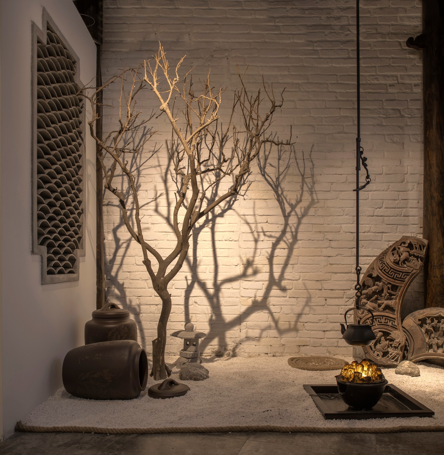 布料、木材、陶瓷、植物、石材,简约素雅古典茶舍,汉中灯光设计拍摄案例 | 简约素雅茶舍灯光设计
